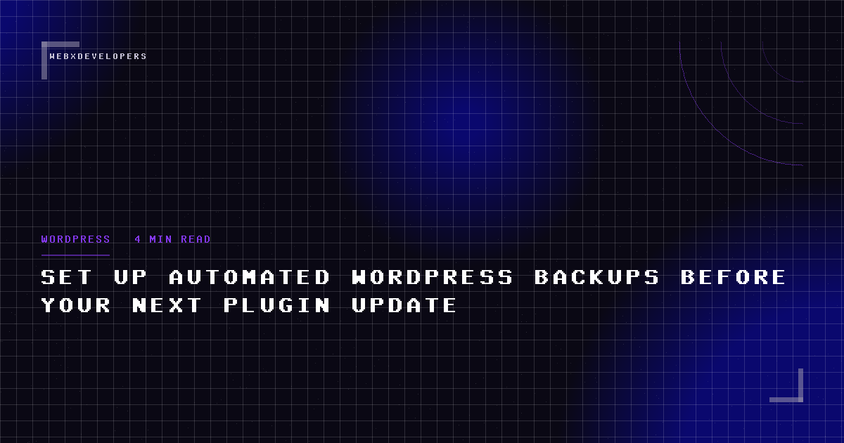 Set up automated WordPress backups before your next plugin update