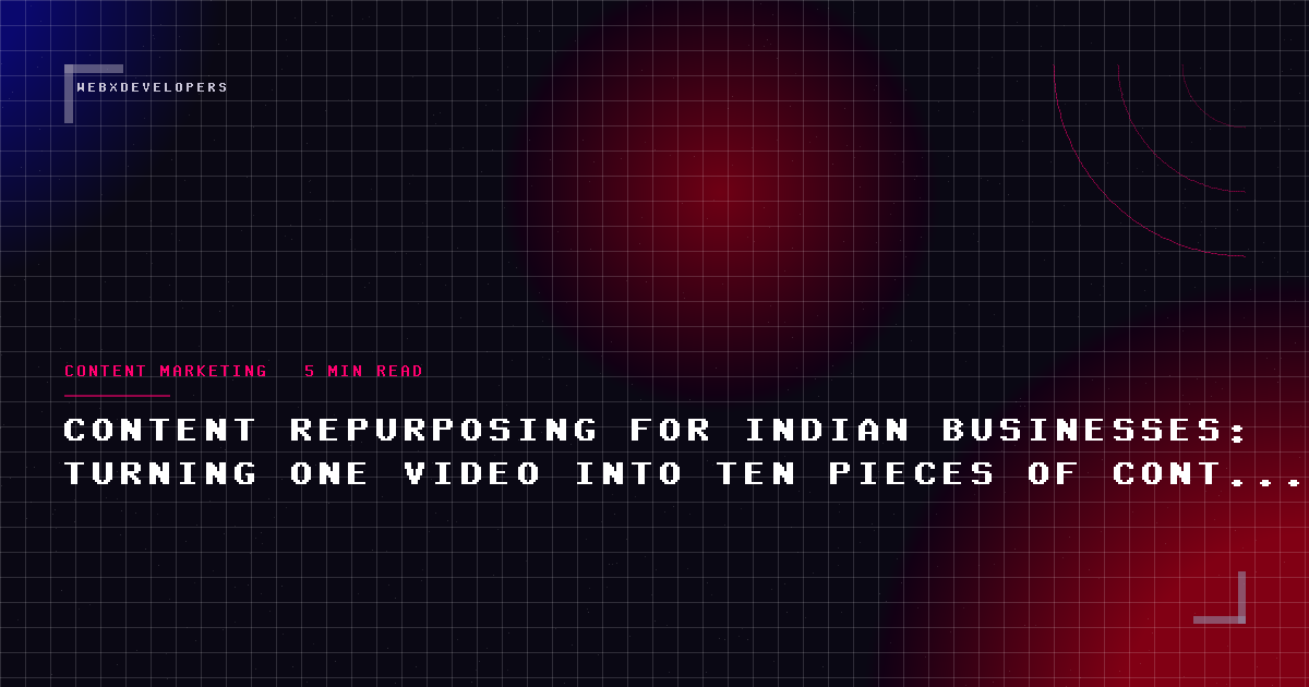 Content repurposing for Indian businesses: turning one video into ten pieces of content