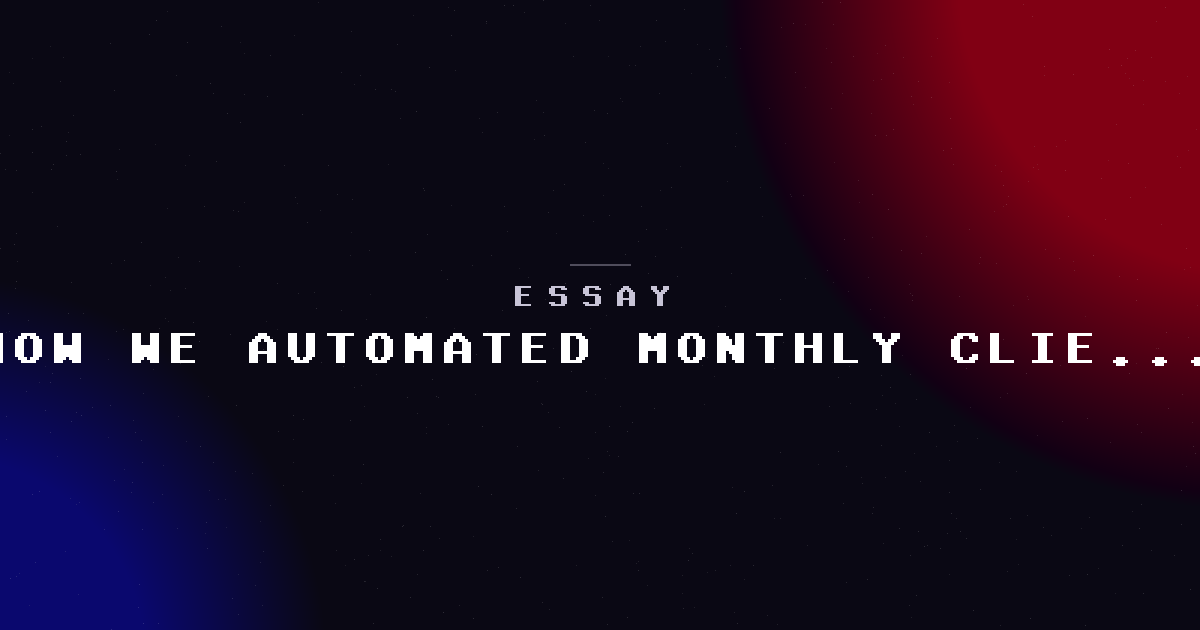 How we automated our monthly client SEO reporting
