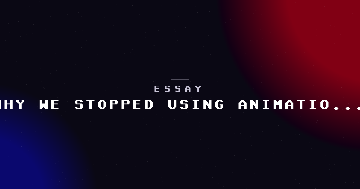 Why we stopped using animation on every section