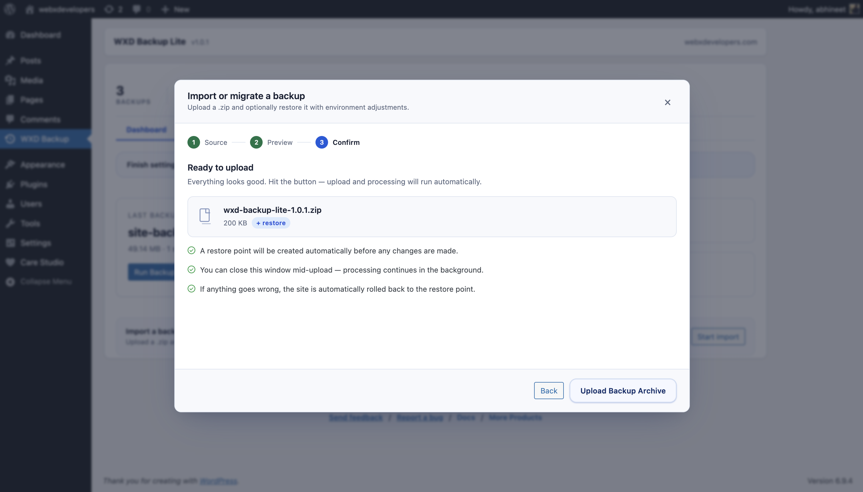 Migration setup workflow